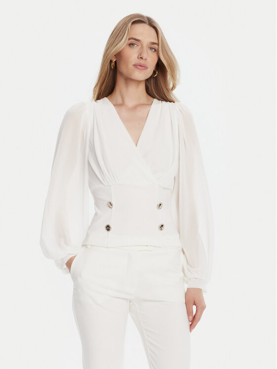 Rinascimento Bluzka CFC0126180003 Biały Regular Fit