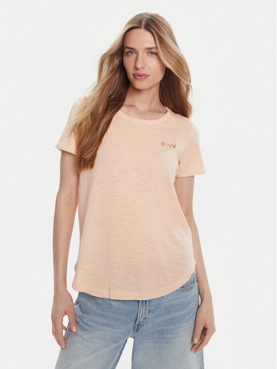 Roxy T-Shirt ERJZT05731-MEF0 Pomarańczowy Regular Fit
