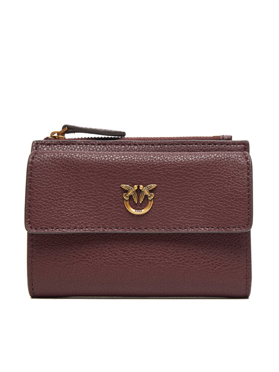 PINKO Duży Portfel Damski Compact Wallet AI 25-26 PCPL 103612 A29Q Bordowy