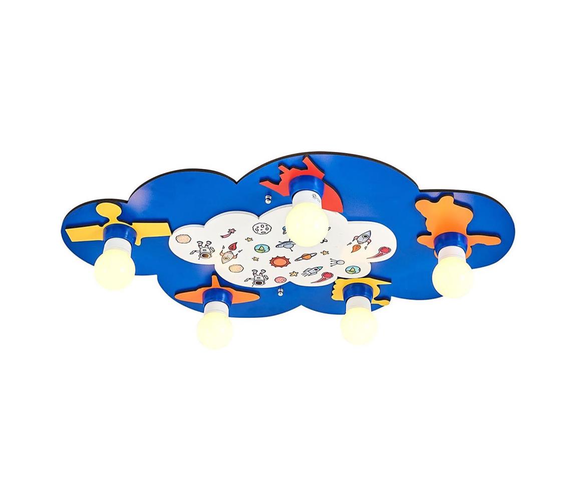 Dzieciowa lampa sufitowa LUCCA 5xE27/24W/230V niebieska
