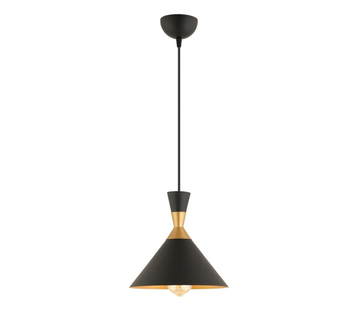 Lampa wisząca MONZA 1xE27/40W/230V Ø 25 cm czarna/złota