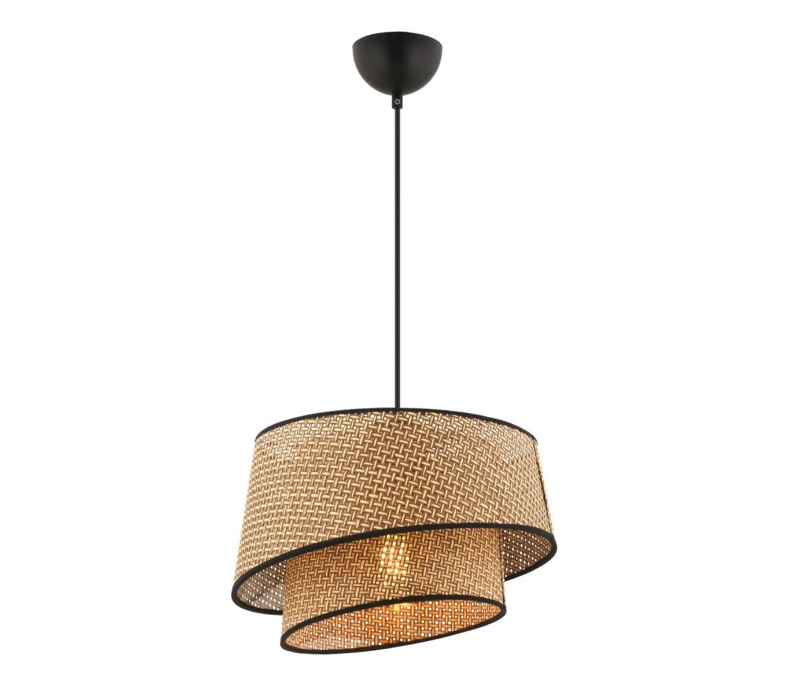Lampa wisząca BARETTE 1xE27/60W/230V brązowa/czarna