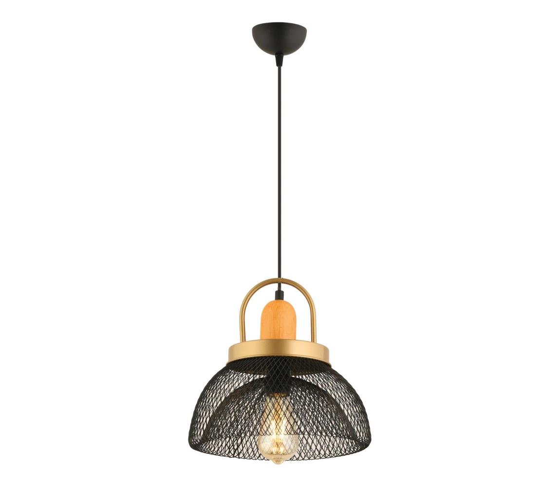 Lampa wisząca MONZA 1xE27/40W/230V o średnicy 29 cm czarna/złota