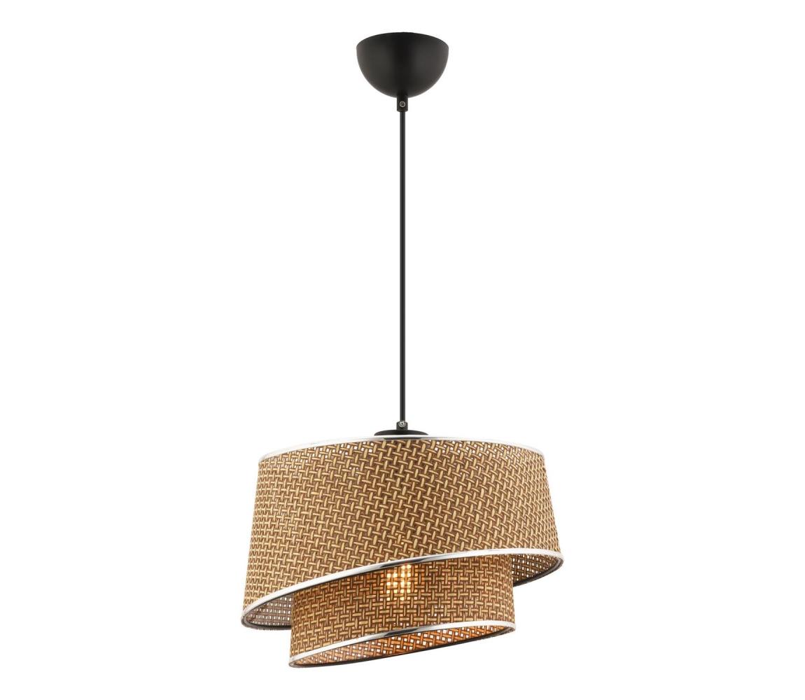 Lampa wisząca BARETTE 1xE27/60W/230V brązowa/poliwęglan chromowany