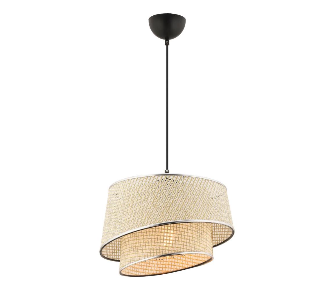 Lampa wisząca BARETTE 1xE27/60W/230V kremowa/lśniący chrom