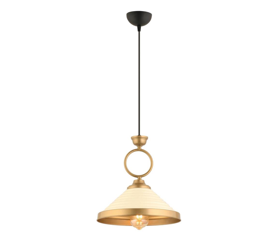Lampa wisząca MONZA 1xE27/40W/230V Ø 30 cm kremowy/brązowy