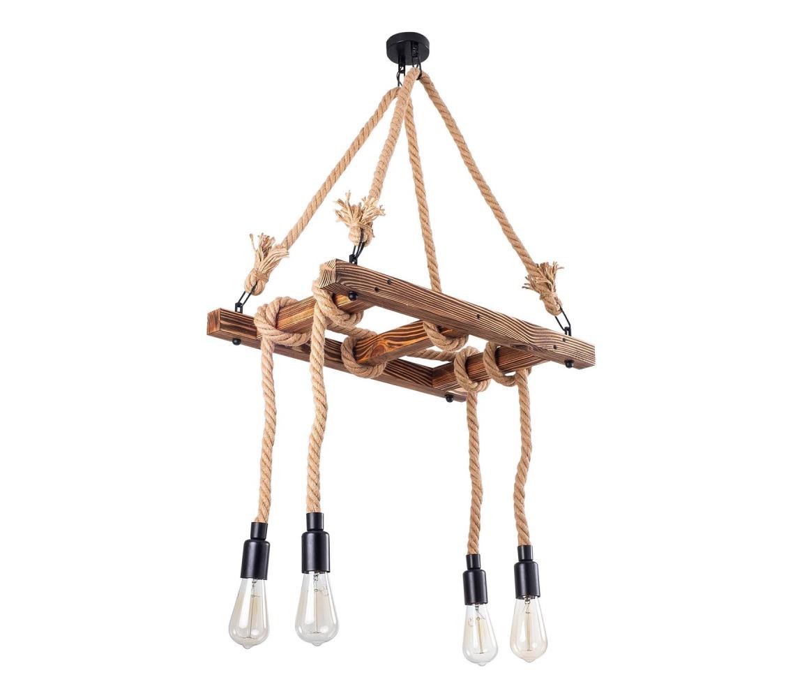 Lampa wisząca EREBOS 4xE27/40W/230V brązowa