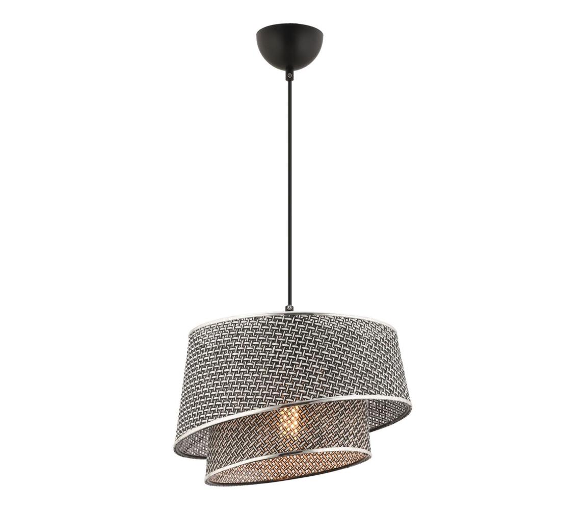 Lampa wisząca BARETTE 1xE27/60W/230V szara/świetlna chrom