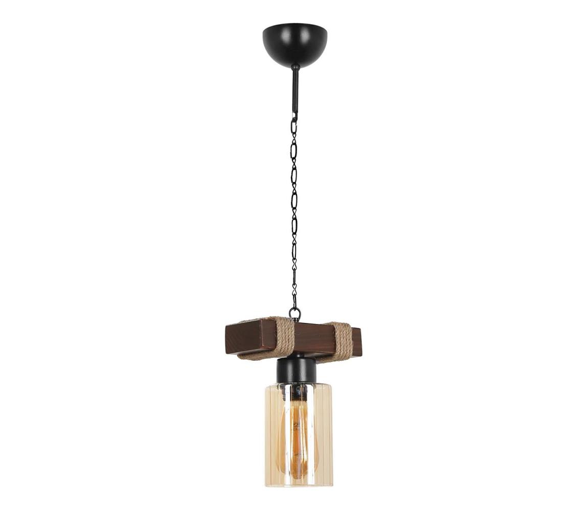 Lampa wisząca na łańcuchu JASMIN 1xE27/40W/230V brązowa/beżowa
