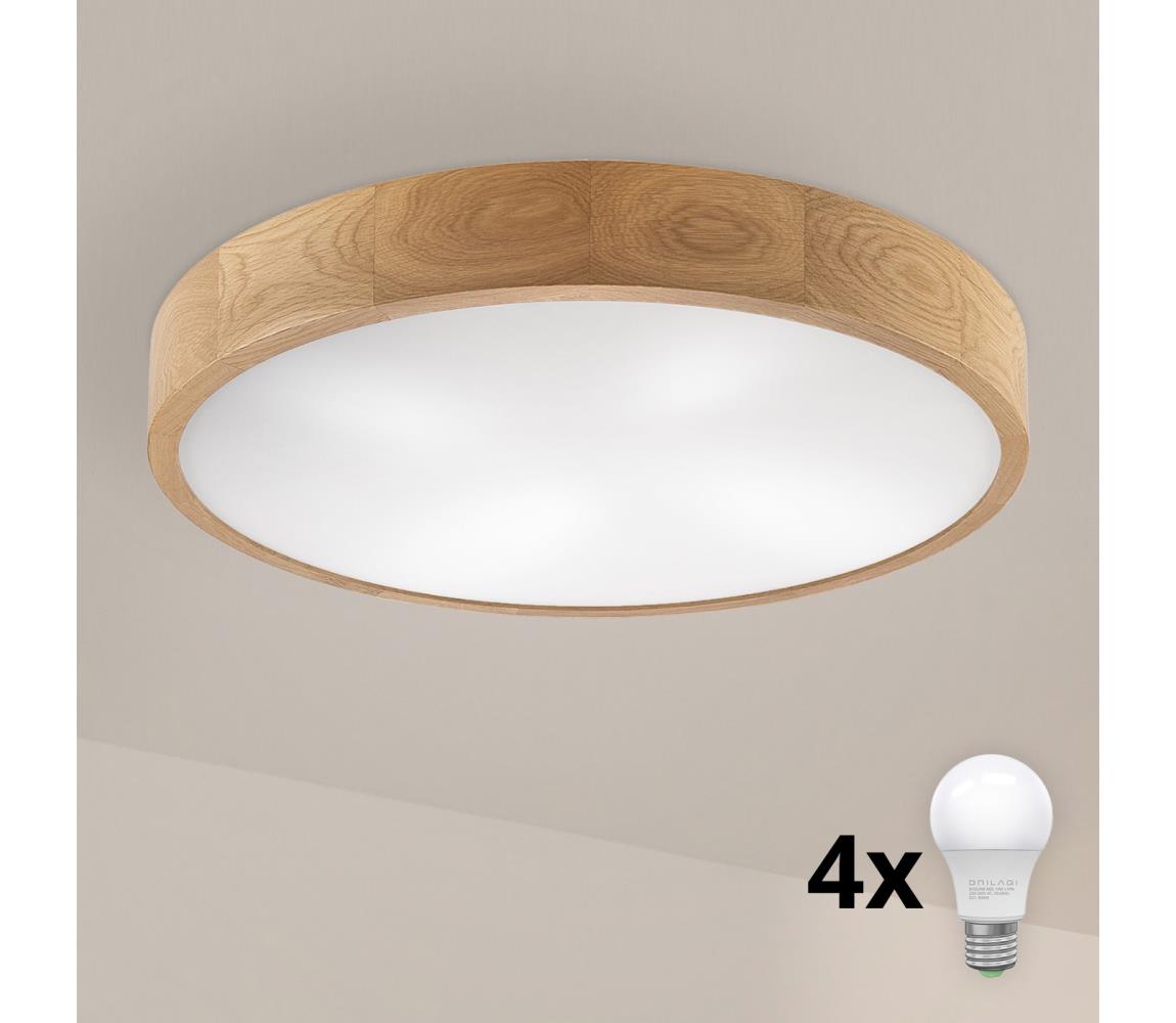 Brilagi - LED Lampa sufitowa CARVALHO 4xE27/60W/230V dąb ø 57,5 cm