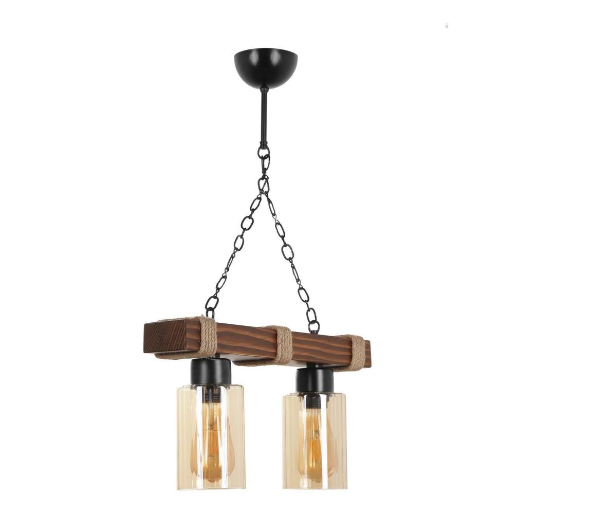 Lampa wisząca JASMIN 2xE27/40W/230V brązowa/beżowa