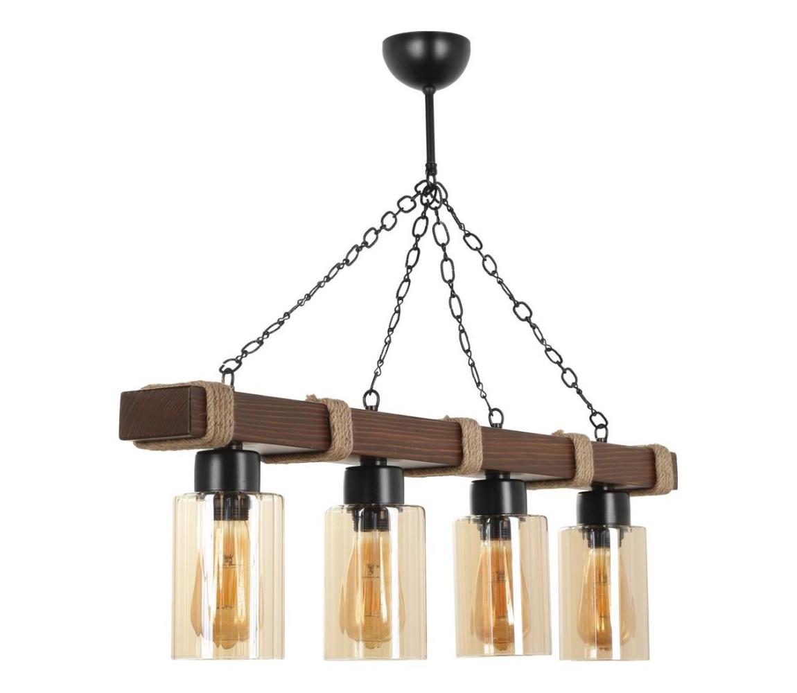 Lampa wisząca JASMIN 4xE27/40W/230V brązowa/beżowa