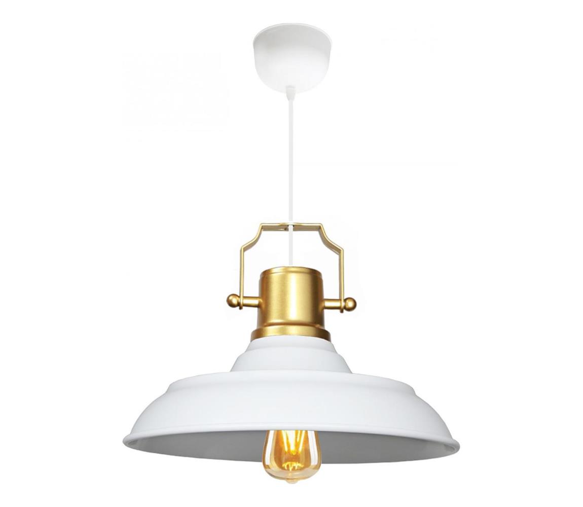 Lampa wisząca AYD 1xE27/40W/230V biała/złota
