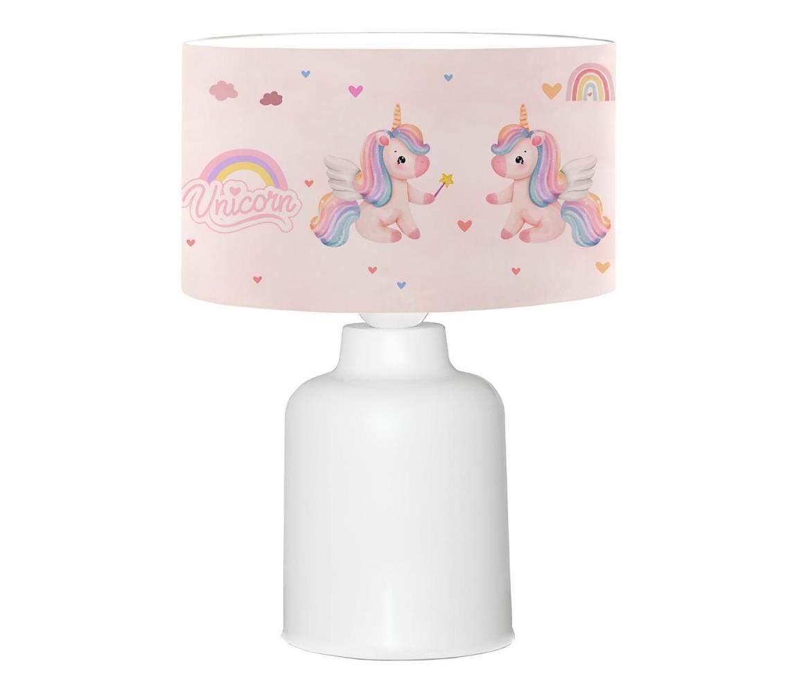 Lampka dziecięca CANDY 1xE27/40W/230V różowa/biała