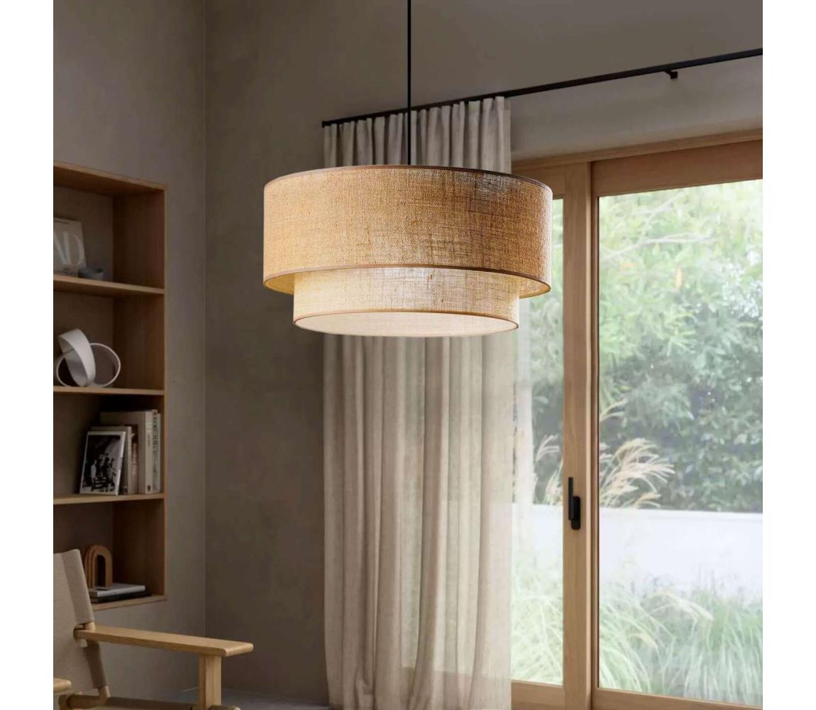 Lampa wisząca NATURA 1xE27/40W/230V brązowa