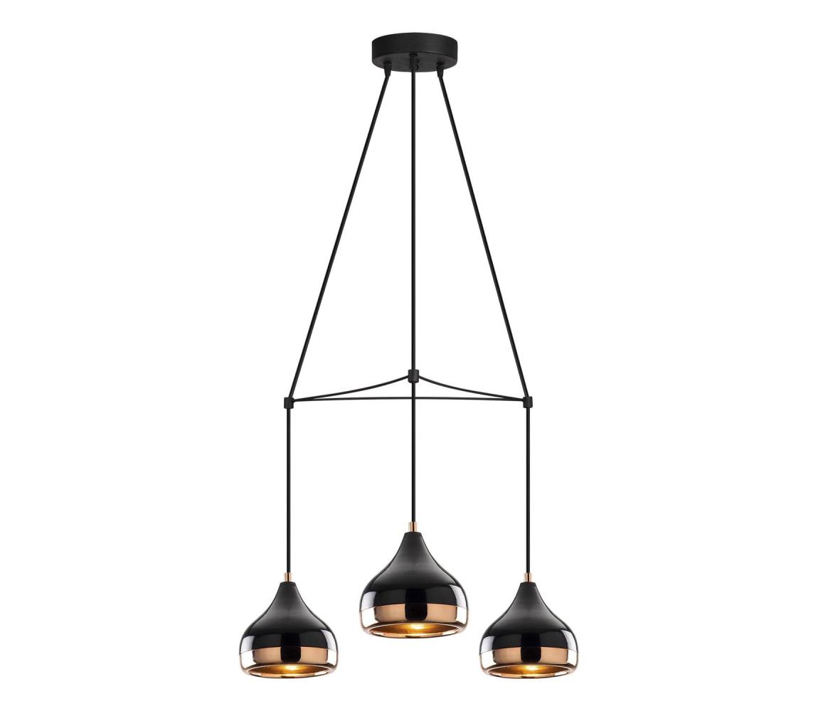 Lampa sufitowa YILDO 3xE27/40W/230V czarna/miedziana