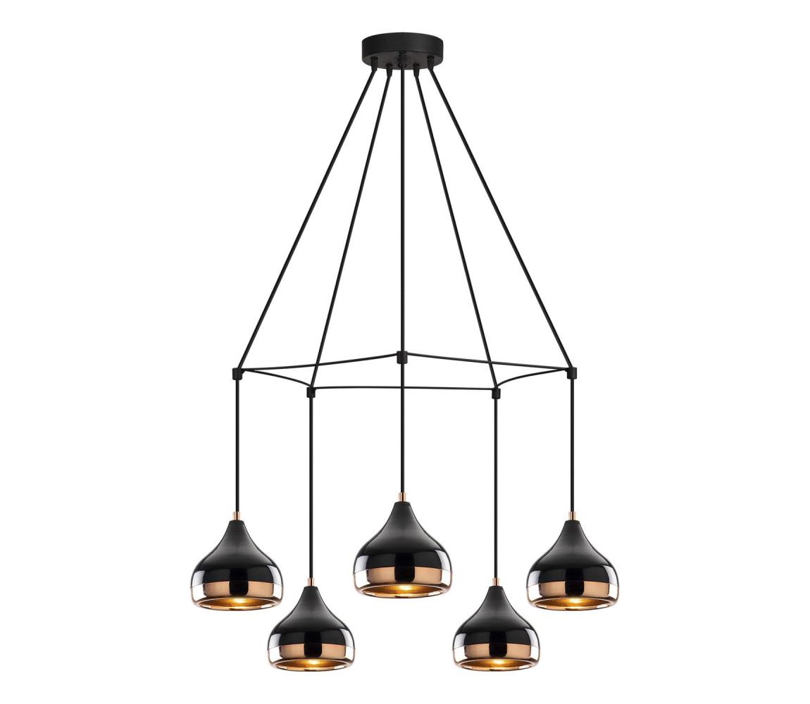 Lampa na drzewie YILDO 5xE27/40W/230V czarna/miedziana