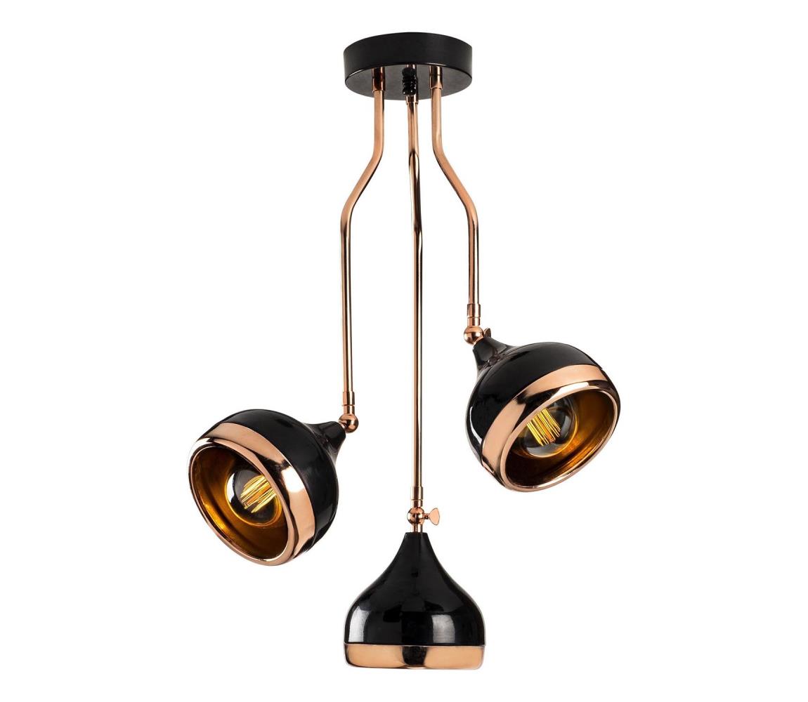 Lampa sufitowa na rurze YILDO 3xE27/40W/230V czarna/miedziana