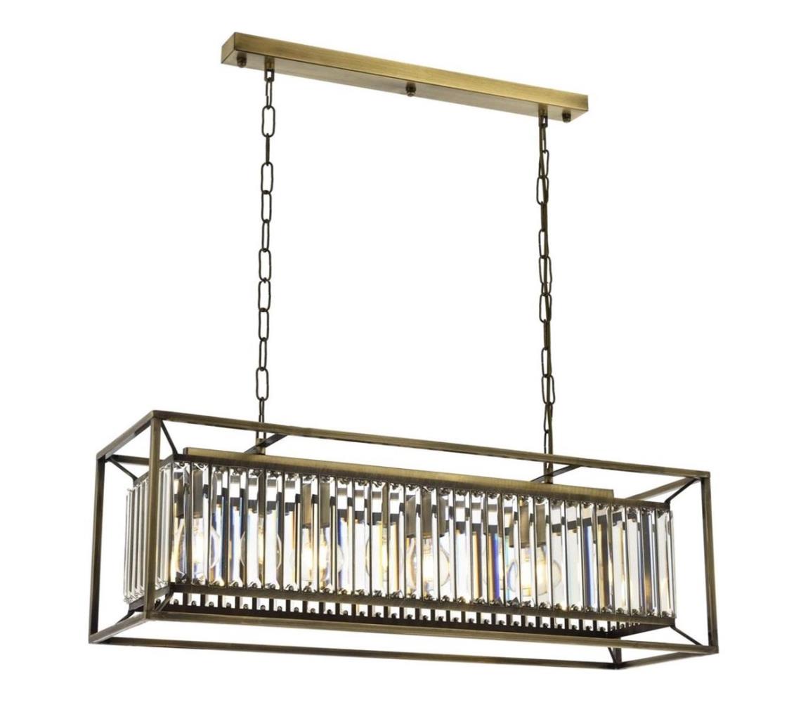 Lampa wisząca CRYSTALLINE 4xE27/6W/230V brązowa