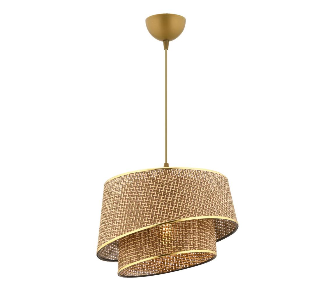 Lampa wisząca BARETTE 1xE27/60W/230V brązowa/złota