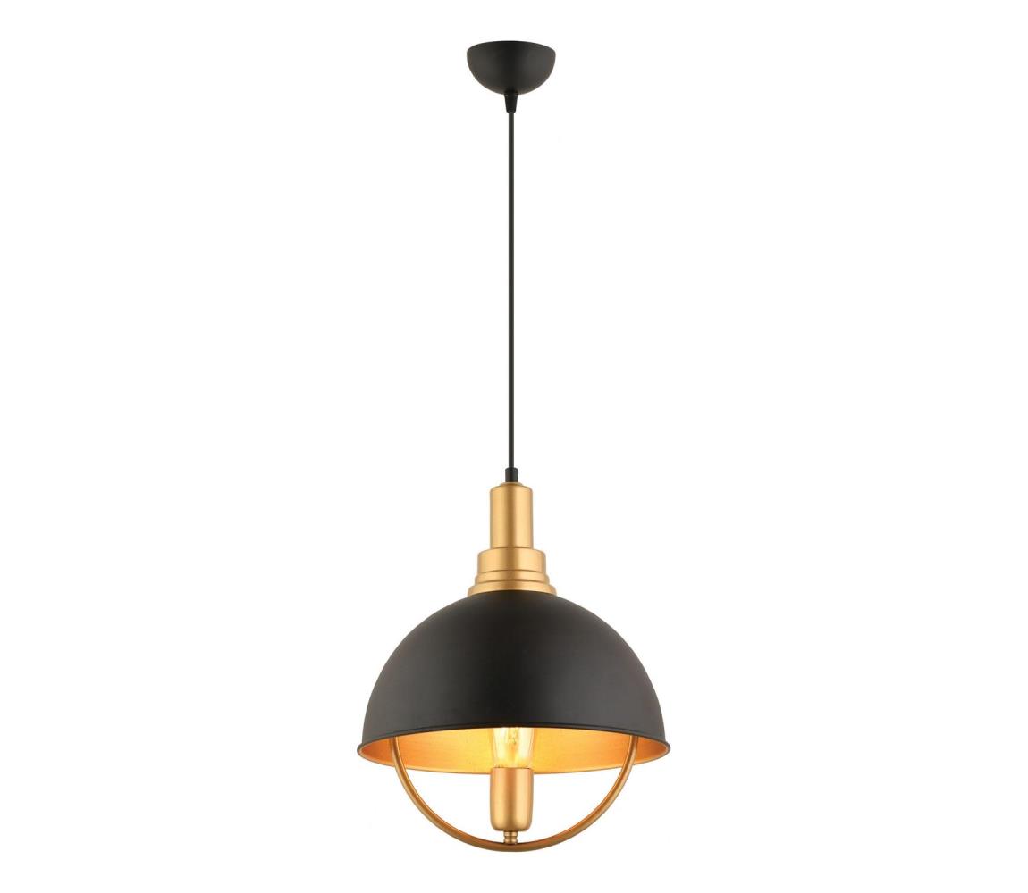 Lampa wisząca MONZA 1xE27/40W/230V średnica 30 cm czarna/złota