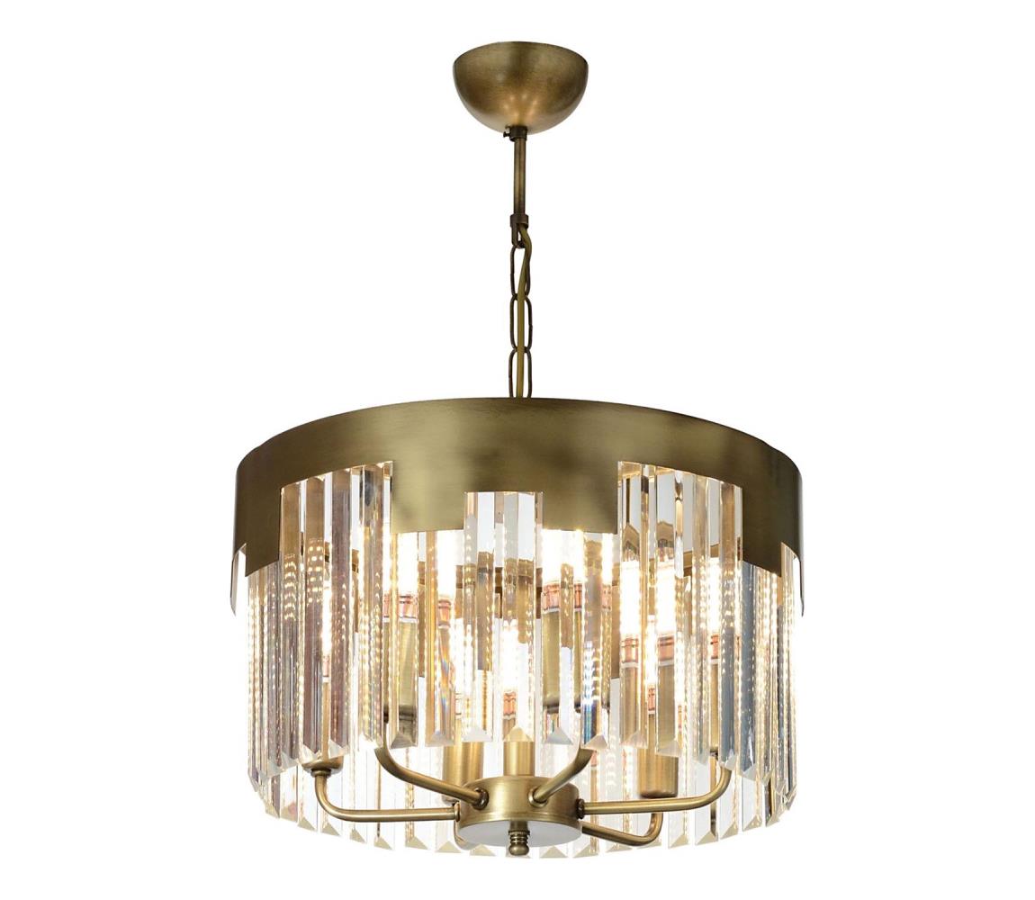 Lampa wisząca CRYSTALLINE 6xE27/40W/230V brązowa