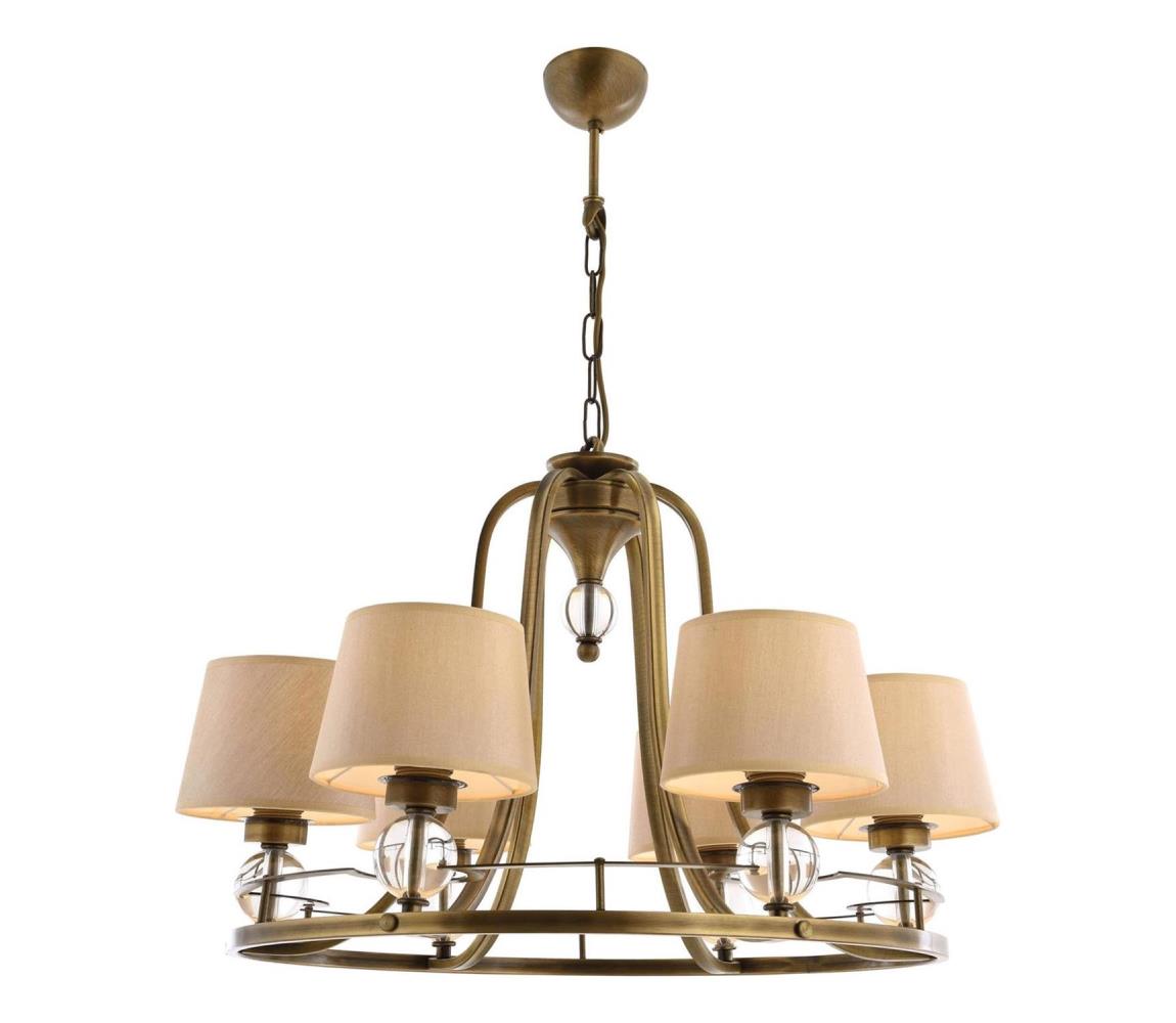 Lampa wisząca NARA 6xE27/40W/230V z mosiądzu