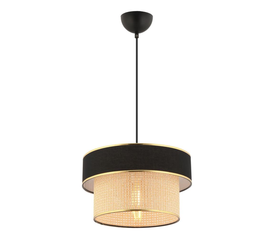 Żyrandol na linkach ERO 1xE27/60W/230V czarny/beżowy