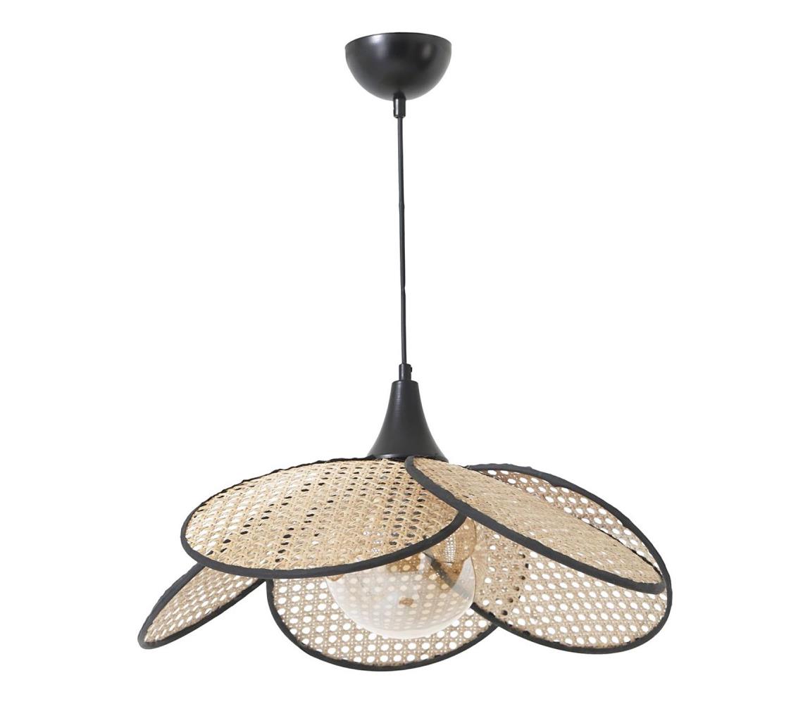 Lampa wisząca na linkach FUME 1xE27/40W/230V Ø 45 cm czarny/beżowy