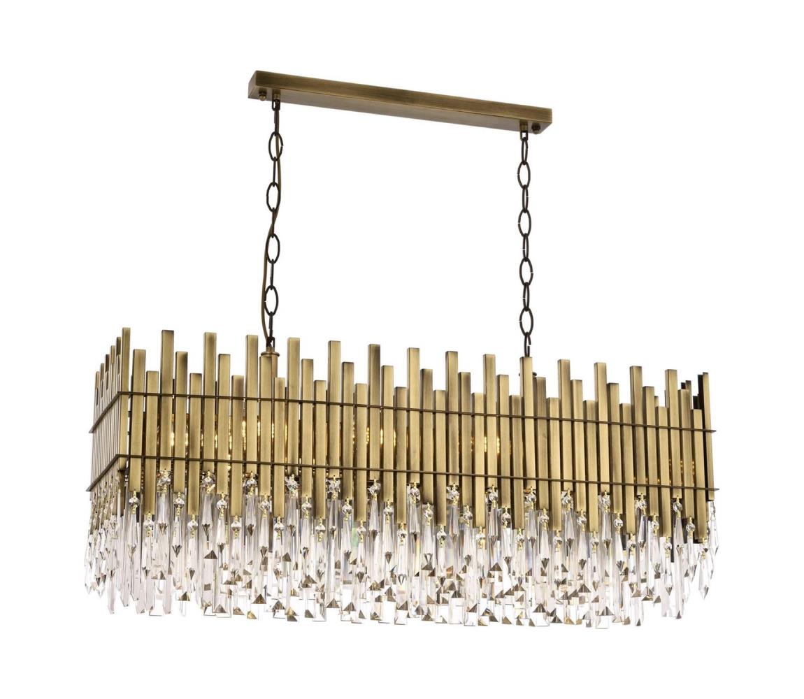 Lampa wisząca CRYSTALLINE 8xE27/40W/230V mosiądz