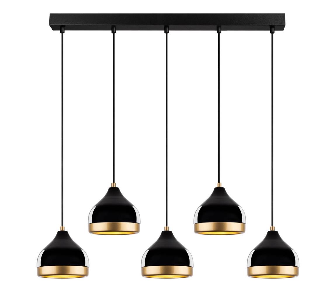 Lampa wisząca YILDO 5xE27/40W/230V czarna/złota