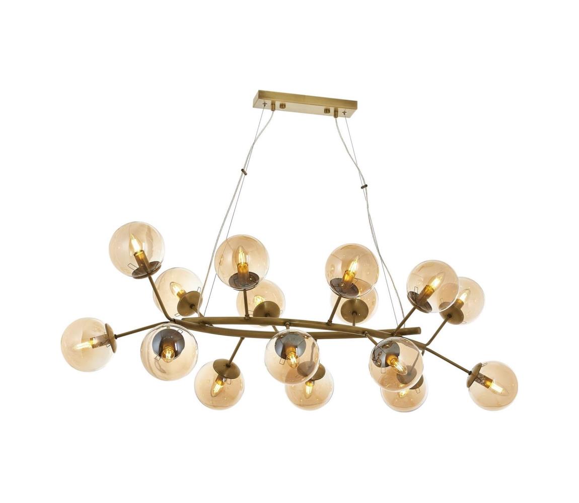 Lampa wisząca VARANA 16xE14/40W/230V brązowa