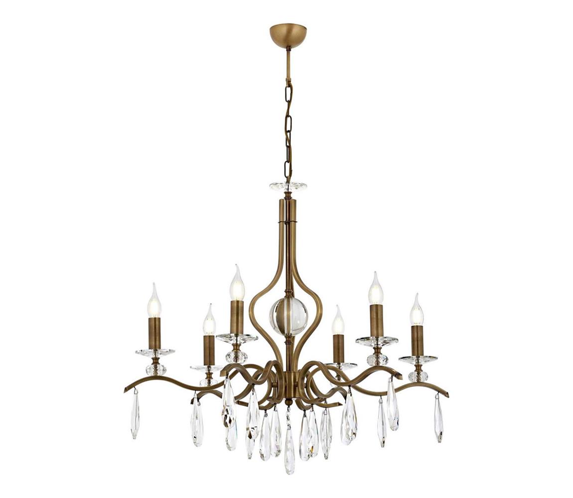 Lampa wisząca CLASSIC 6xE14/40W/230V brązowa