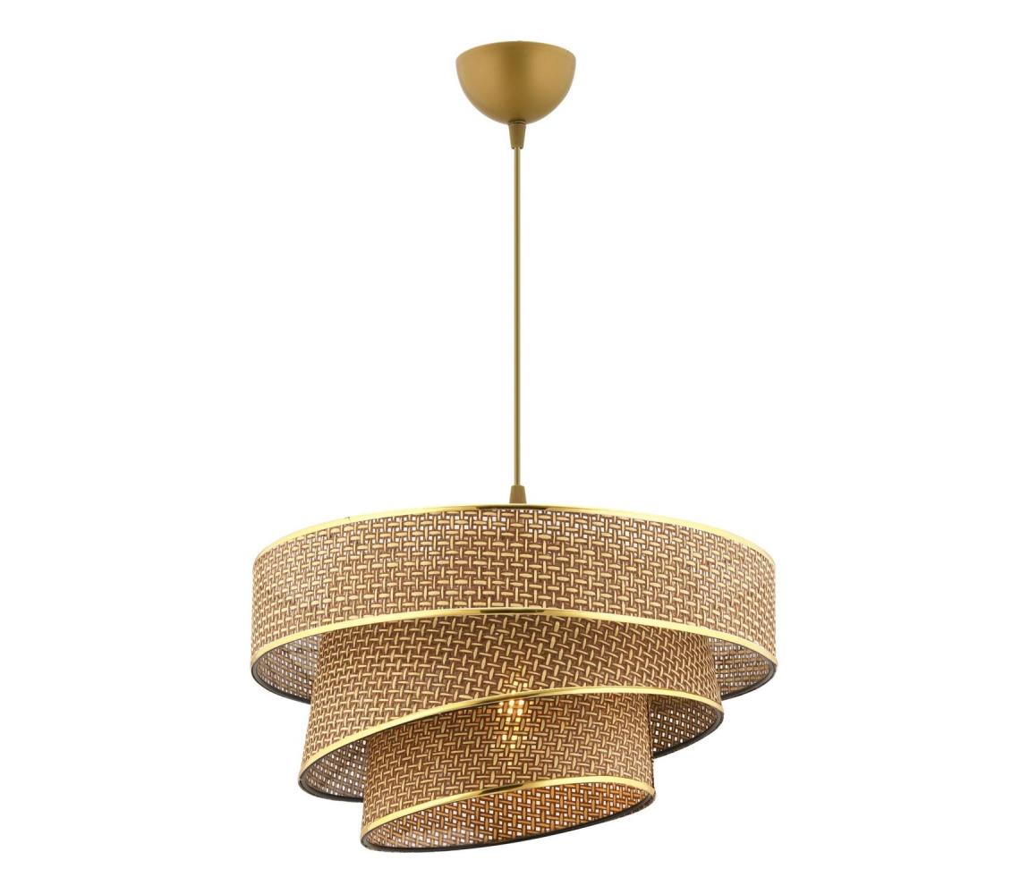 Lampa wisząca COUPER 1xE27/60W/230V brązowa/złota