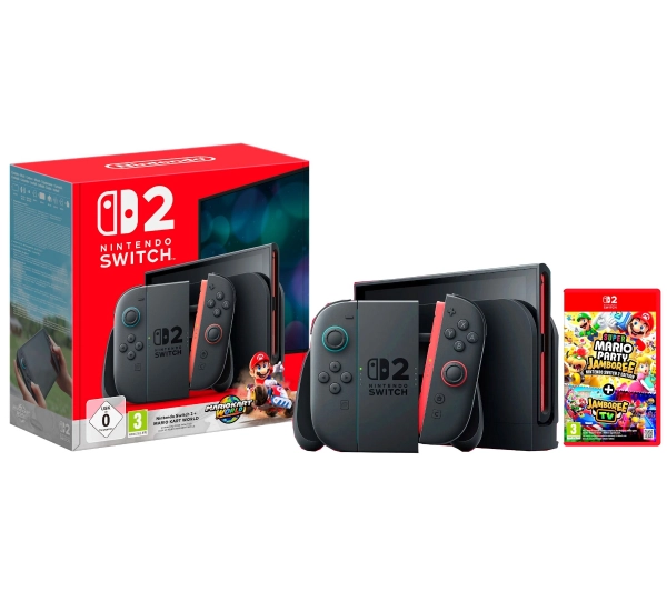 Nintendo Switch 2 Joy-Con Czarny + Mario Kart World + Super Mario Party Jamboree Nintendo Switch 2 Edition ＋ Jamboree TV