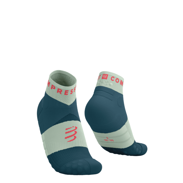COMPRESSPORT Skarpetki do biegania ULTRA TRAIL LOW SOCKS V2.0 stargazer/aqua/fluo red