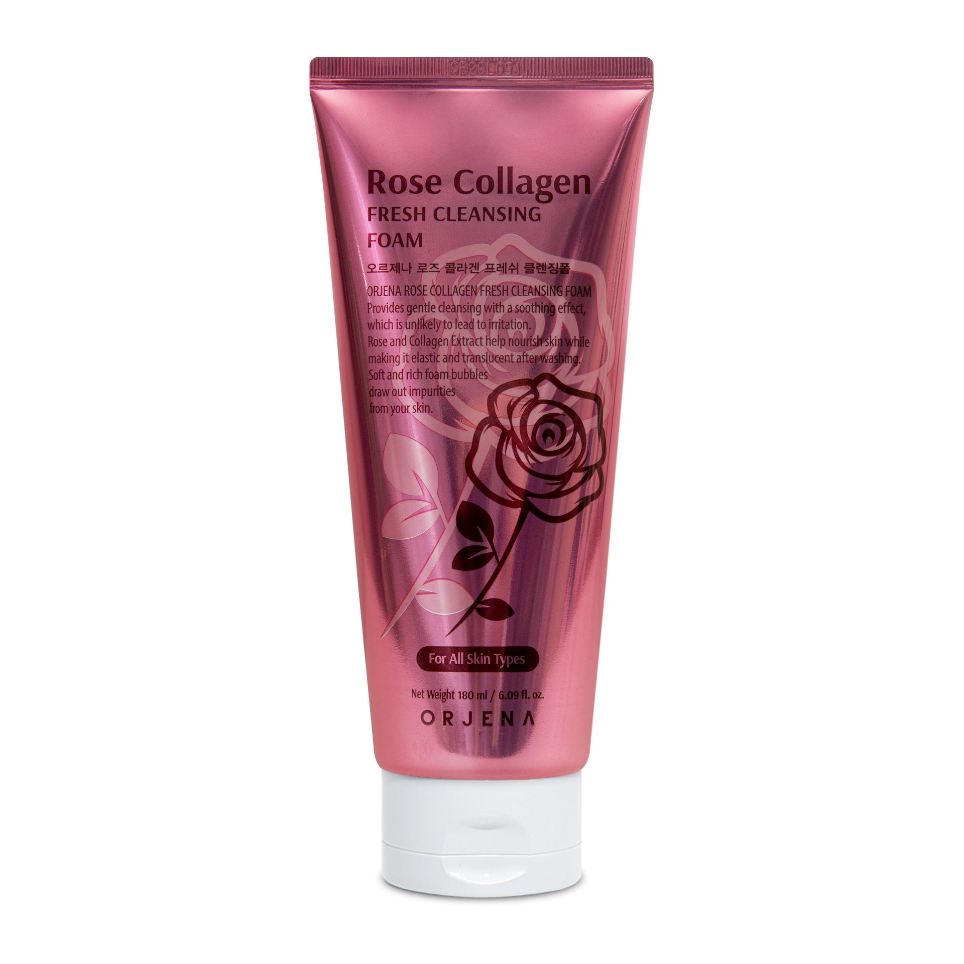 ORJENA Rose Collagen Oczyszczająca Pianka do Mycia Twarzy 180ml