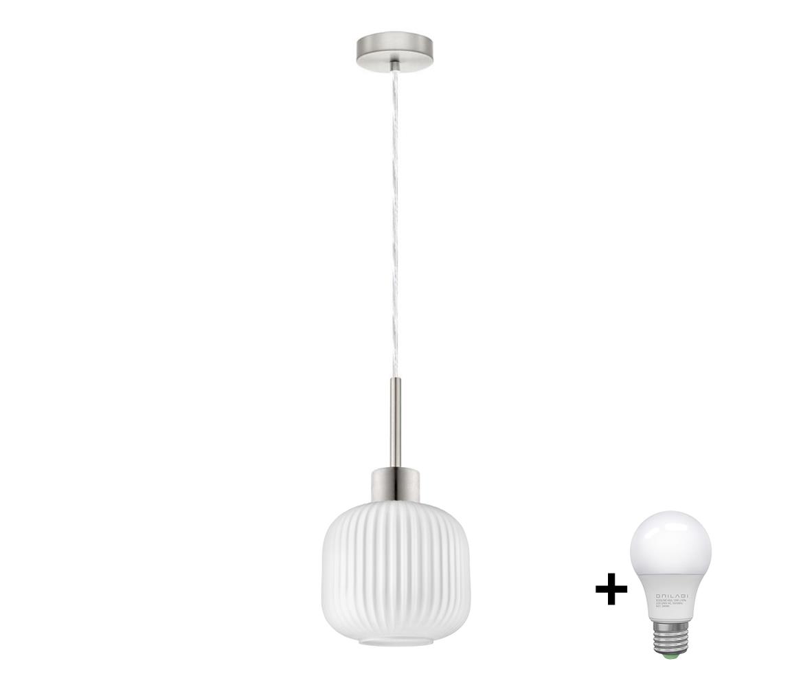 Lampa LED na zawieszeniu HARMA 1xE27/60W/230V średnica 20 cm matowy chrom/biały