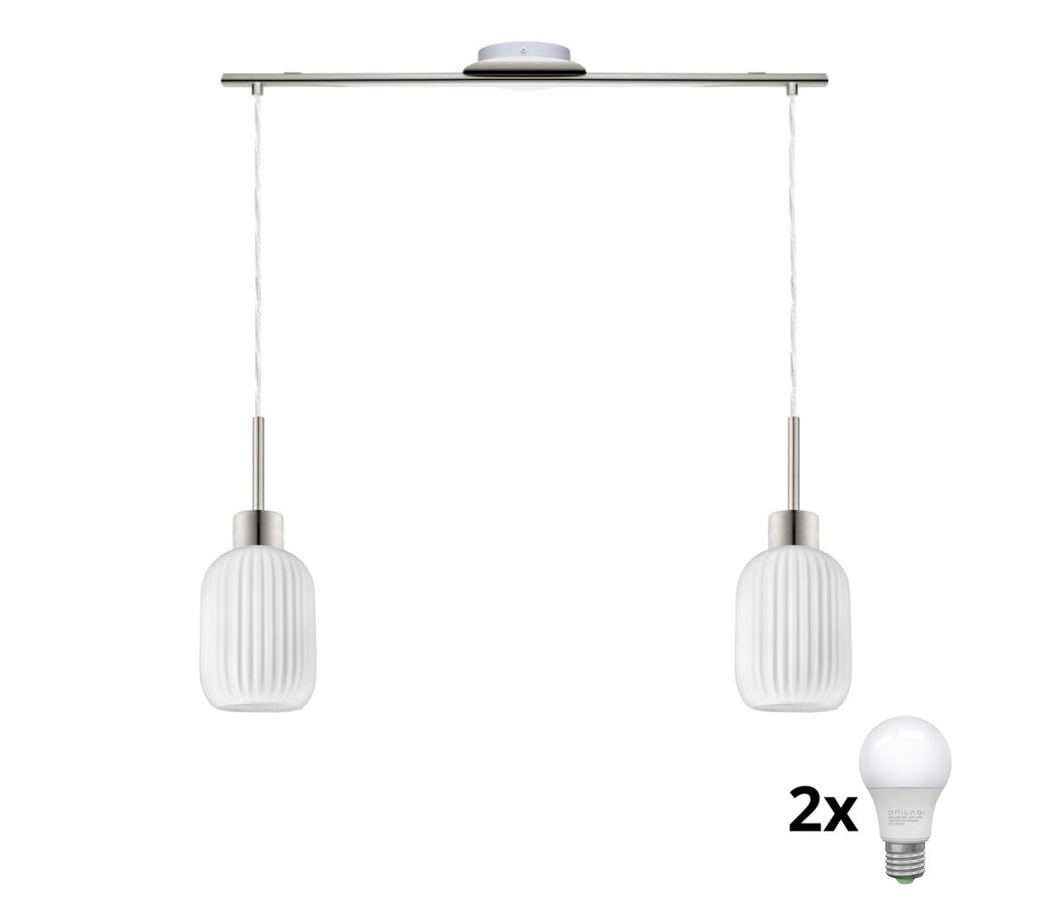 LED lampa wisząca HARMA 2xE27/60W/230V matowy chrom/biały