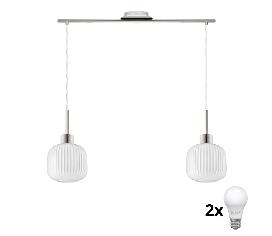 LED Żyrandol na linkę HARMA 2xE27/60W/230V matowy chrom/biały