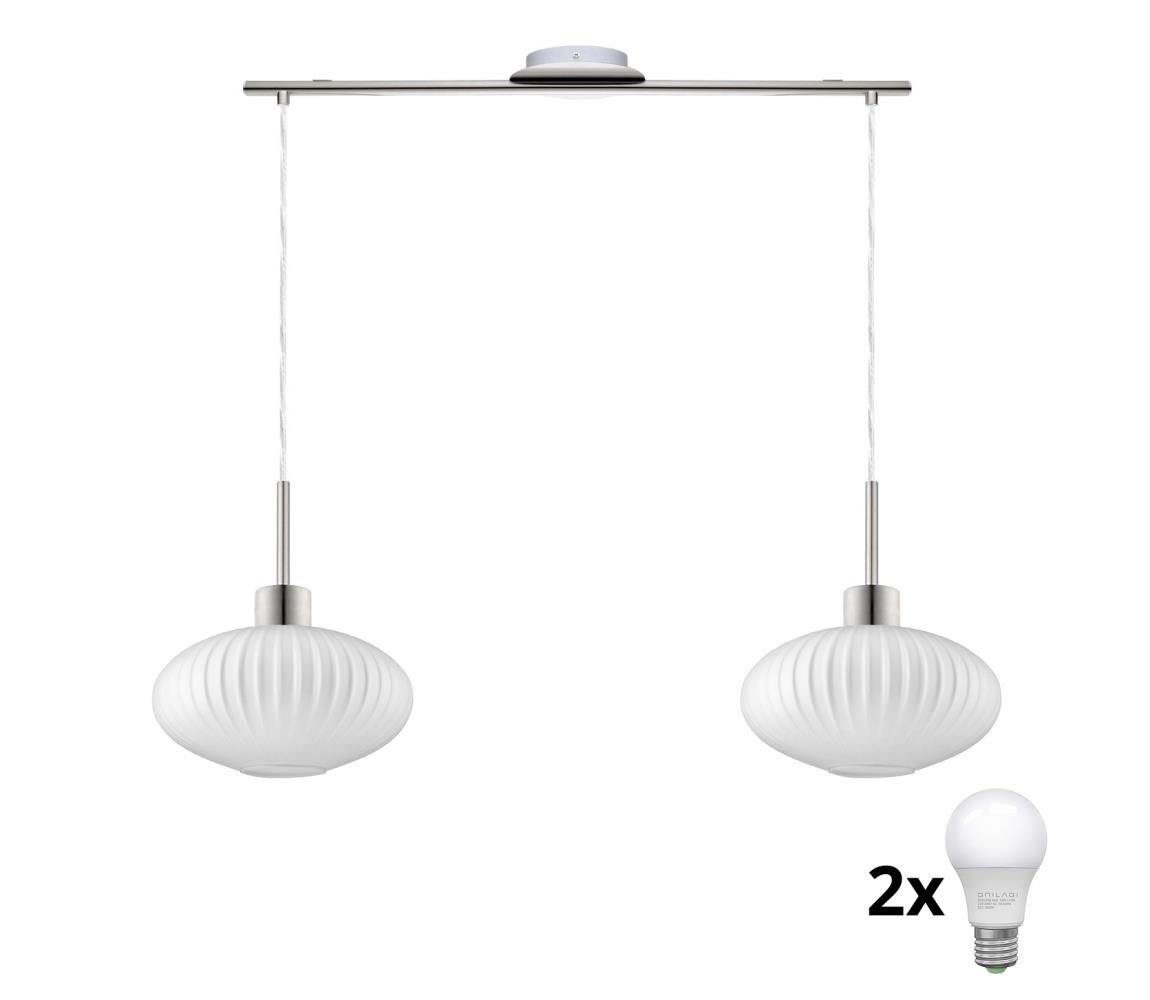 LED Żyrandol HARMA 2xE27/60W/230V mat chrom/biały