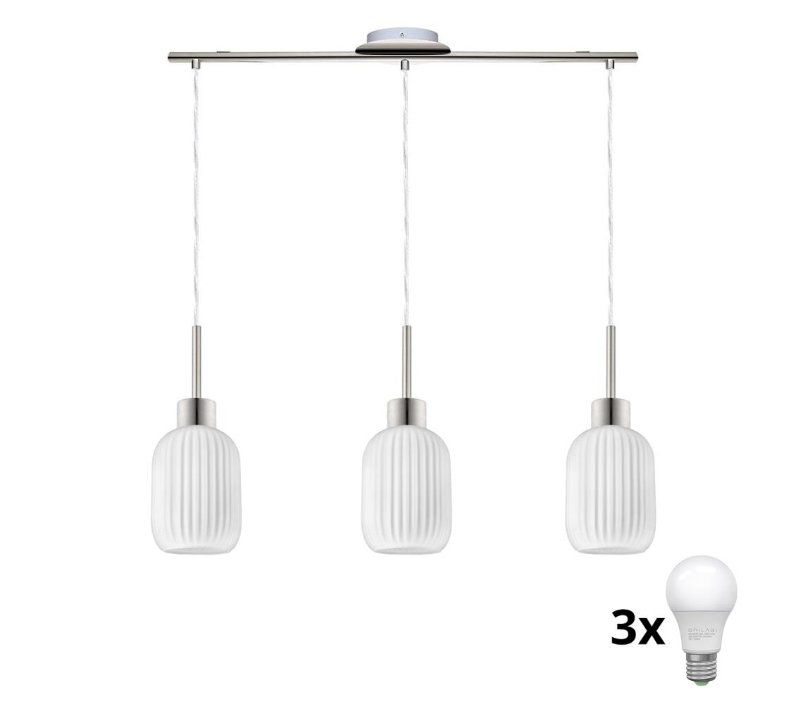 LED Lampa wisząca HARMA 3xE27/60W/230V matowy chrom/biały