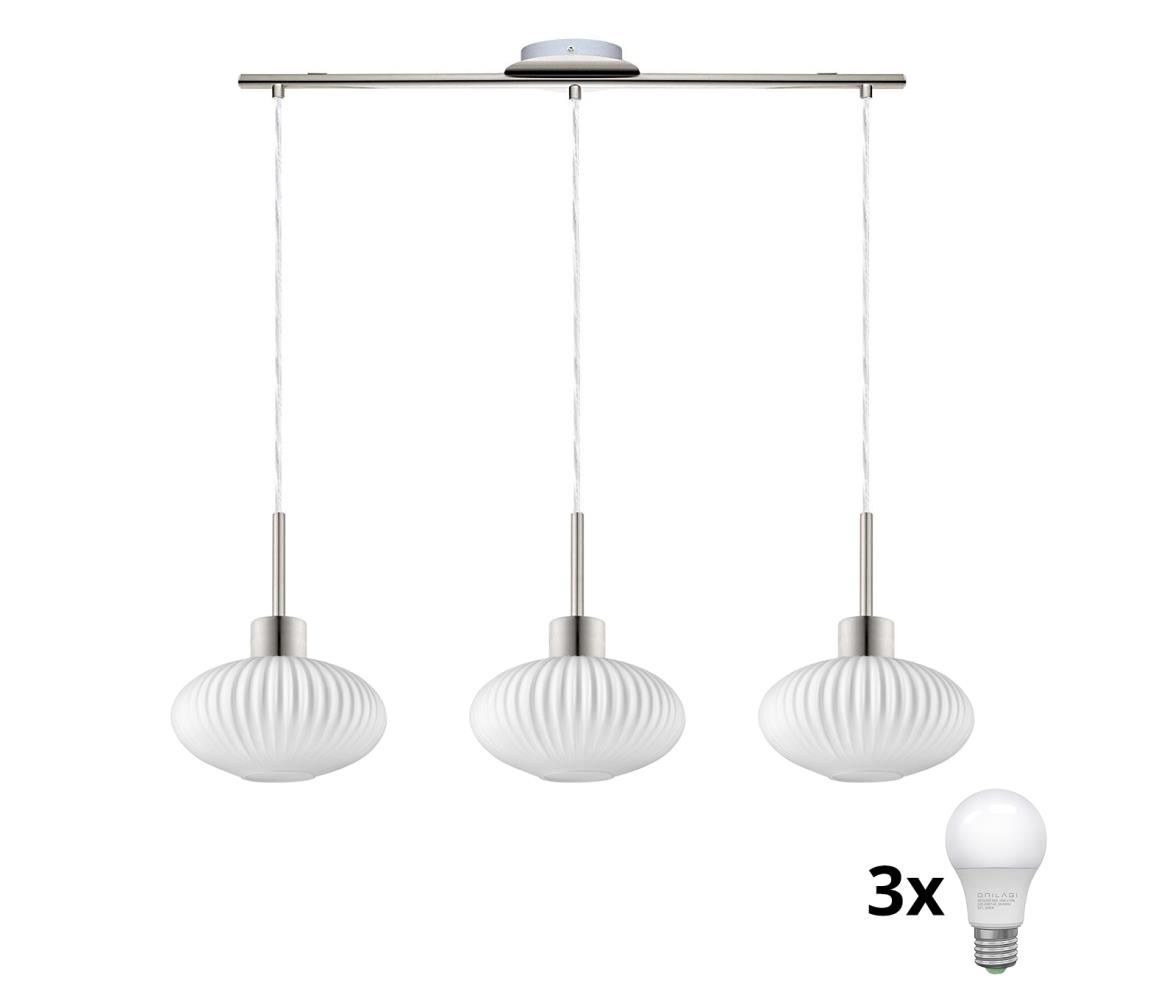 Lampa wisząca LED HARMA 3xE27/60W/230V matowy chrom/biały