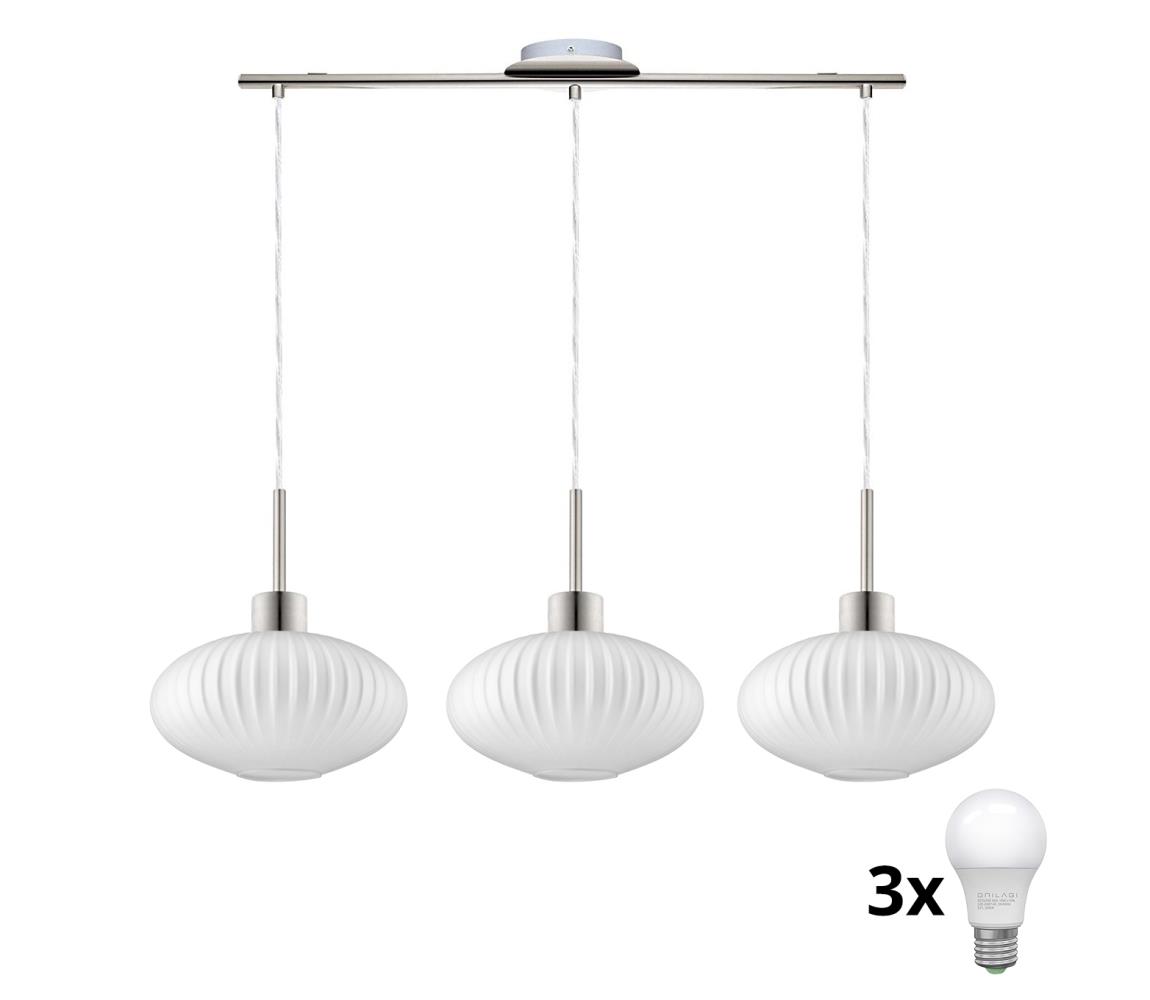Lampa wisząca LED HARMA 3xE27/60W/230V matowy chrom/biały