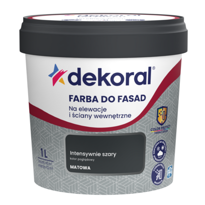 Dekoral Farba DO FASAD Intensywnie szary 1 l