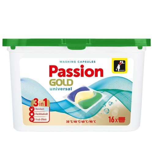Passion Gold Universal 16 kapsułek 3w1 – kapsułki do prania białego i kolorowego