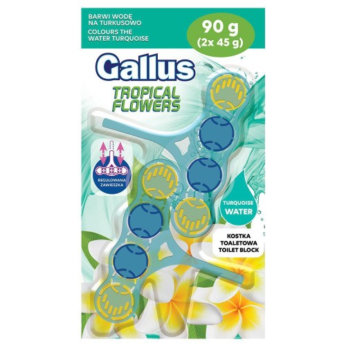 Gallus Tropical Flowers Turquoise Water 2x45g kostka zapach do WC toalety