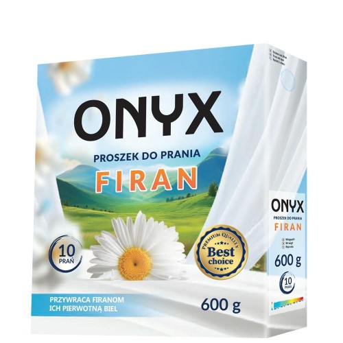 Onyx Firany 600 g – proszek do prania firan i delikatnych tkanin, 10 prań, skuteczna ochrona i świeżość