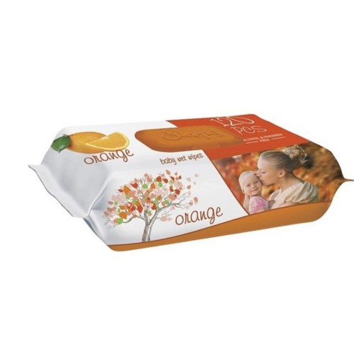 Sleepy Baby Wet Wipes Orange 120 szt. – chusteczki nawilżane dla dzieci, zapach pomarańczowy, z Turcji