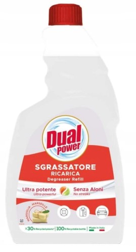 Dual Power Sgrassatore Ricarica Degreaser Refill 750 ml – włoski odtłuszczacz w ekologicznym opakowaniu uzupełniającym